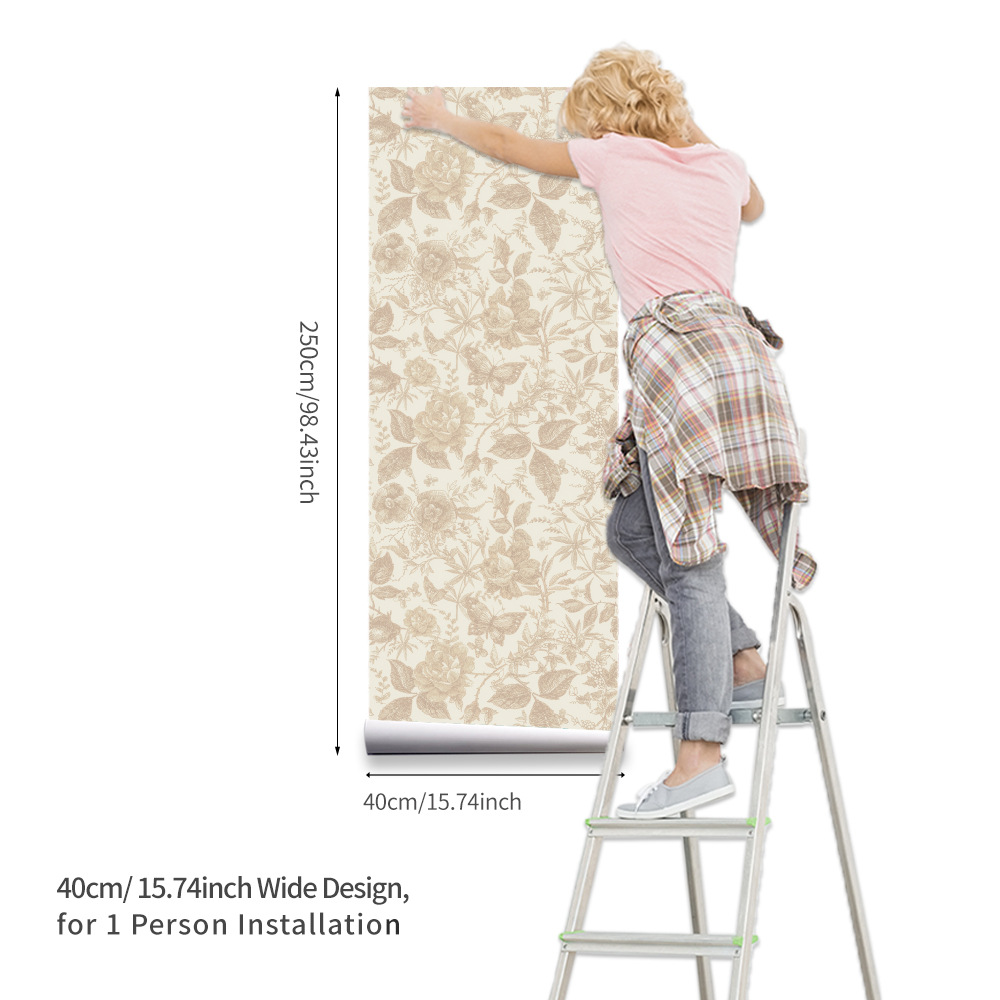 Vintage Rose Flower Wallpaper  - Herbal Wallpaper recension och pris