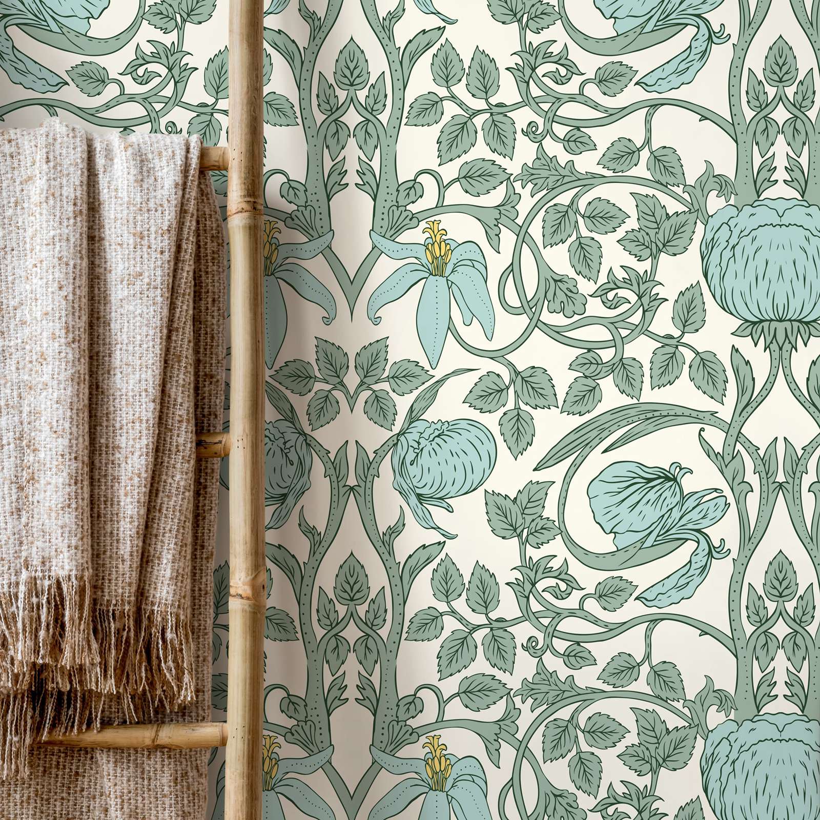 Pastel Art Nouveau Wallpaper,P - Herbal Wallpaper recension och pris
