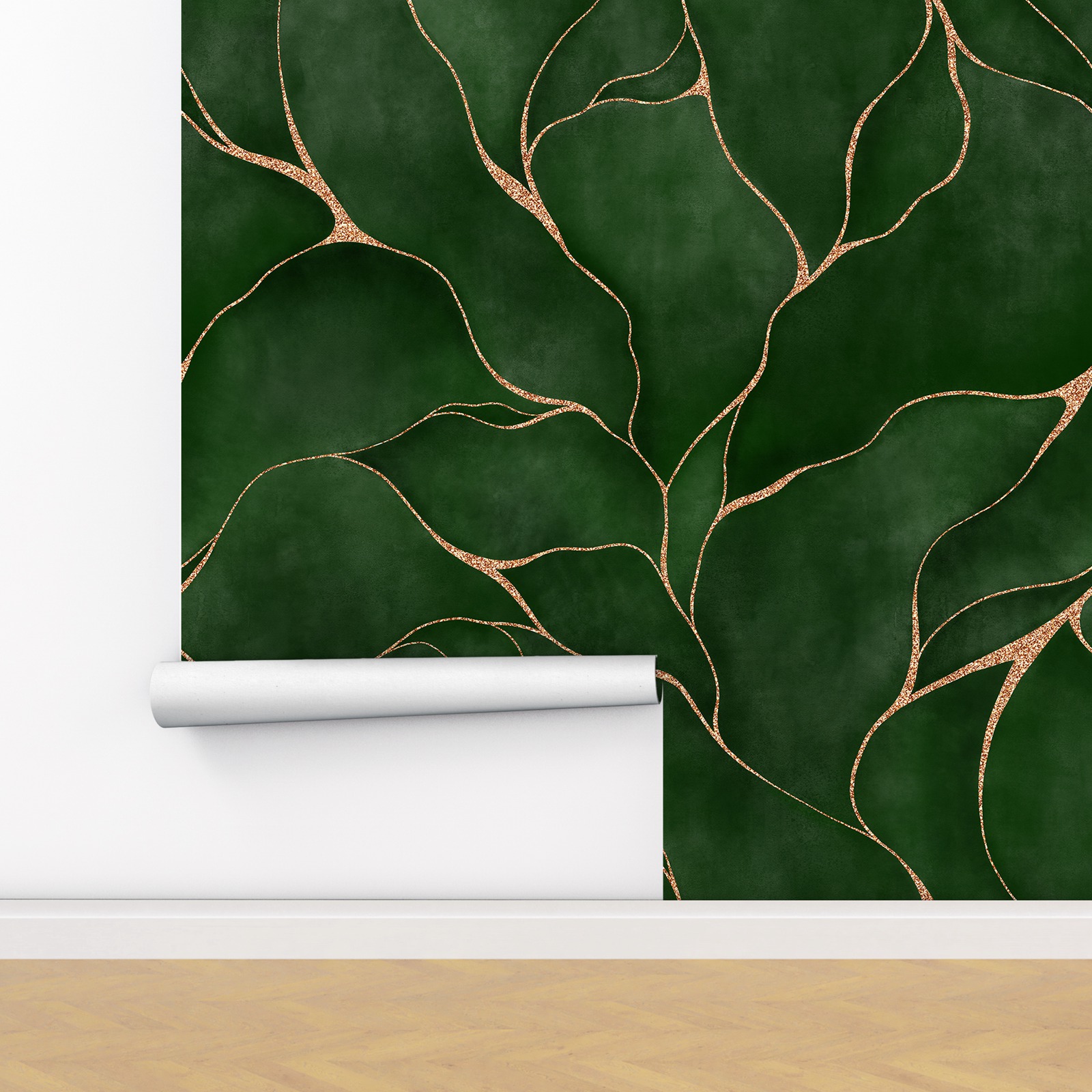 Green Watercolor Leaves Wallpa - Herbal Wallpaper recension och pris
