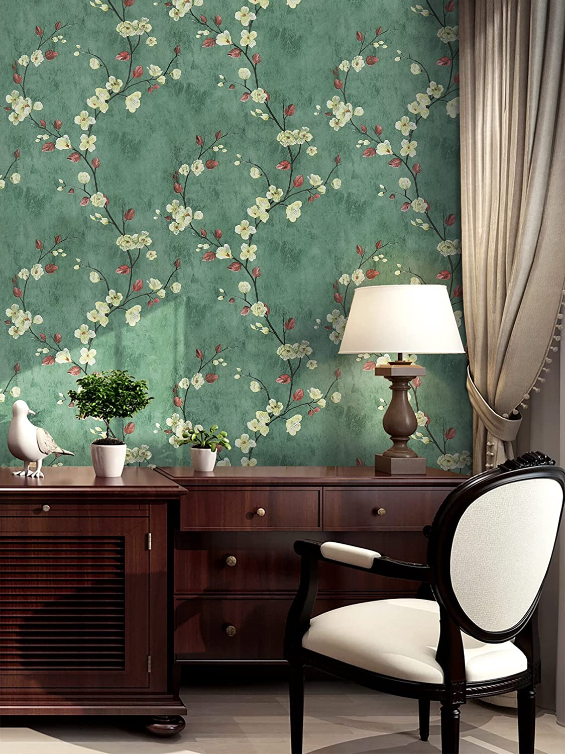 Flower Tree Peel and Stick Wal - Herbal Wallpaper recension och pris